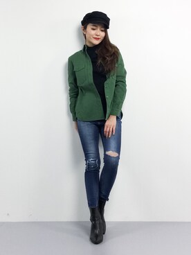 「coca（coca）（コカ）のアイテム（ジャケット/アウター）」を使った、三上玲奈さん（レディース・165cm）の冬コーディネート