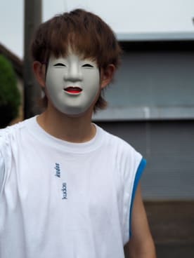 「アイテム（チャーム、ホワイト系）」を使った、能面兄さんさん（メンズ・178cm）の夏コーディネート