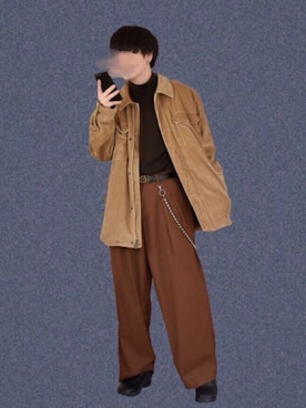 「アイテム（その他トップス、ブラウン系）」を使った、10さん（メンズ・165cm）の冬コーディネート