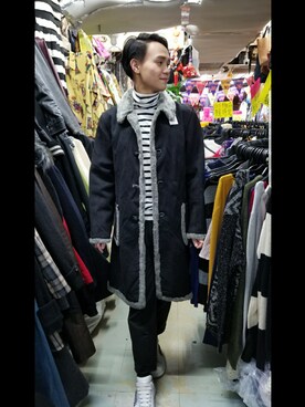 「Saint Laurent（サンローラン）のアイテム（ジャケット/アウター）」を使った、BBOCCさん（メンズ・165cm）の冬コーディネート