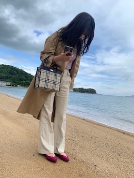 「LILY BROWN（リリーブラウン）のアイテム（トレンチコート）」を使った、39さん（レディース・158cm）の春コーディネート