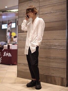 「jiggys shop（ジギーズショップ）のアイテム（スラックス）」を使った、daisukeさん（メンズ・176cm）の夏コーディネート