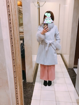 「ESPERANZA（エスペランサ）のアイテム（ブーティ）」を使った、Ariana Liangさん（レディース・165cm）の冬コーディネート