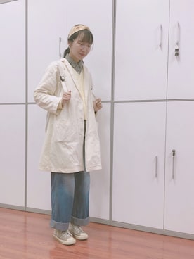「Samansa Mos2（サマンサ モスモス）のアイテム（ピーコート）」を使った、旋木さん（レディース・162cm）の春コーディネート