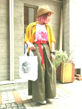 「アパレルスタッフ」｜「アイテム（チノパンツ）」を使った、まぁさん（レディース・151cm）の春コーディネート