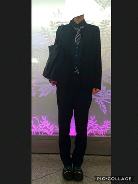 ソックス 靴下 ブラック系 を使った スーツスタイル のレディース人気ファッションコーディネート Wear