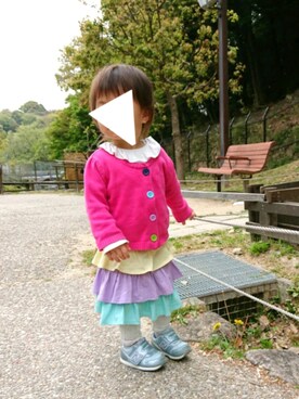 「アイテム（スカート）」を使った、まぁこ@キッズに移行さん（キッズ・80cm）の春コーディネート
