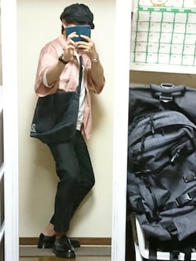 「チャイハネ（チャイハネ）のアイテム（ショルダーバッグ）」を使った、ゆっきーさん（メンズ・173cm）の夏コーディネート
