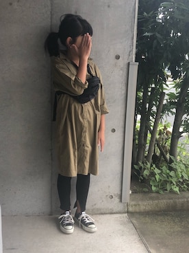 「AZUL by moussy（アズールバイマウジー）のアイテム（ワンピース/ドレス）」を使った、Niinaさん（キッズ・135cm）の秋コーディネート