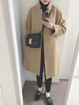 「Deuxieme Classe（ドゥーズィエムクラス）のアイテム（チェスターコート）」を使った、rskさん（レディース・160cm）の冬コーディネート