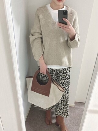 IENA（イエナ）の「ローゲージラウンドシルエットプルオーバー