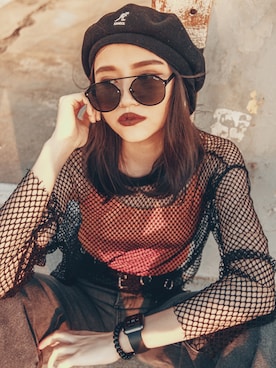 「quay（キー）のアイテム」を使った、陳.臻. X JC さん（レディース・167cm）の秋コーディネート