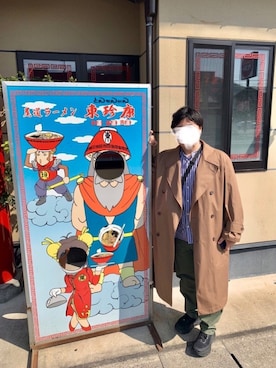 「ノーカラーシャツ」｜「アイテム（その他アウター）」を使った、shuheiさん（メンズ・169cm）の春コーディネート