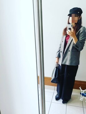 「GU（ジーユー）の（GU）ワイドアンクルパンツＡ（WOMEN ⁄ ガウチョパンツ・ワイドパンツ）」を使った、s.emikaさん（レディース・168cm）の秋コーディネート