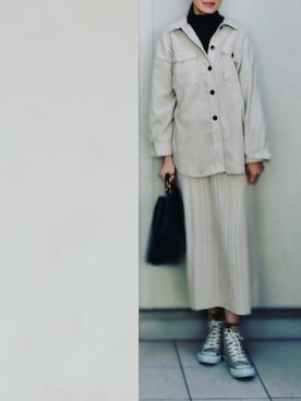 「コンバースハイカット」｜「アイテム（ジャケット/アウター）」を使った、s.emikaさん（レディース・169cm）の春コーディネート
