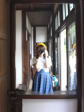 「POU DOU DOU（プードゥドゥ）のアイテム（ハンチング/ベレー帽）」を使った、nau*さん（レディース・153cm）の秋コーディネート