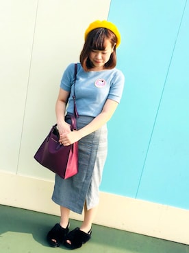 「POU DOU DOU（プードゥドゥ）のアイテム（ハンチング/ベレー帽）」を使った、nau*さん（レディース・153cm）の秋コーディネート