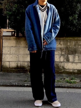 「デニムコーチジャケット」｜いっくん✂︎さん（メンズ・167cm）の春コーディネート