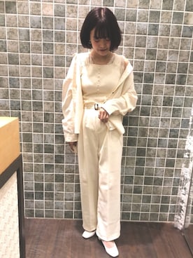 「earth music&ecology（アースミュージックアンドエコロジー）のアイテム（タンクトップ）」を使った、chiakiさん（レディース・154cm）の秋コーディネート