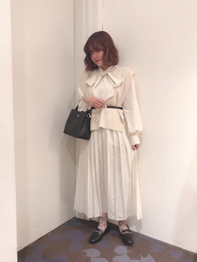 「earth music&ecology（アースミュージックアンドエコロジー）のORiental TRaffic ビットローファー●＊（ローファー）」を使った、chiakiさん（レディース・154cm）の冬コーディネート