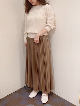 「earth music&ecology（アースミュージックアンドエコロジー）のORiental TRaffic ビットローファー ＊（パンプス）」を使った、chiakiさん（レディース・154cm）の秋コーディネート
