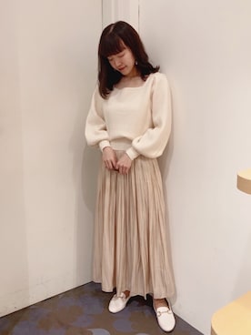 「earth music&ecology（アースミュージックアンドエコロジー）のORiental TRaffic ビットローファー ＊（パンプス）」を使った、chiakiさん（レディース・154cm）の秋コーディネート