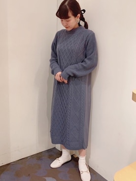 「earth music&ecology（アースミュージックアンドエコロジー）のアイテム（ワンピース）」を使った、chiakiさん（レディース・154cm）の秋コーディネート