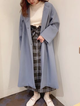 「earth music&ecology（アースミュージックアンドエコロジー）のORiental TRaffic ビットローファー ＊（パンプス）」を使った、chiakiさん（レディース・154cm）の冬コーディネート