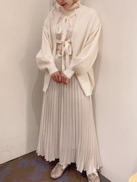 「earth music&ecology（アースミュージックアンドエコロジー）のORiental TRaffic ビットローファー ＊（パンプス）」を使った、chiakiさん（レディース・154cm）の冬コーディネート