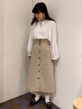 「トレンチスカート」｜chiakiさん（レディース・154cm）の春コーディネート