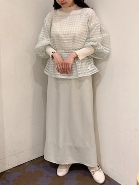 「earth music&ecology（アースミュージックアンドエコロジー）のORiental TRaffic ビットローファー ＊（パンプス）」を使った、chiakiさん（レディース・154cm）の春コーディネート