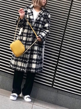 「アイテム（ショルダーバッグ、イエロー系）」を使った、mapleさん（レディース・158cm）の秋コーディネート