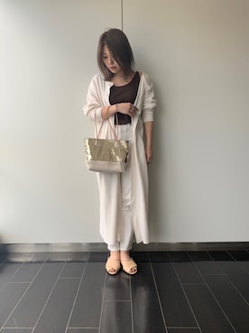 「ロングカーディガン」｜mapleさん（レディース・158cm）の夏コーディネート