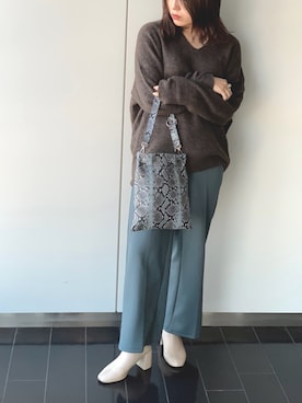 「GIANNI CHIARINI（ジャンニ キアリーニ）のアイテム」を使った、mapleさん（レディース・158cm）の冬コーディネート