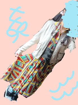 「Honeys（ハニーズ）のアイテム（ベルト、ブラック系）」を使った、えりちゃんさん（レディース）の夏コーディネート