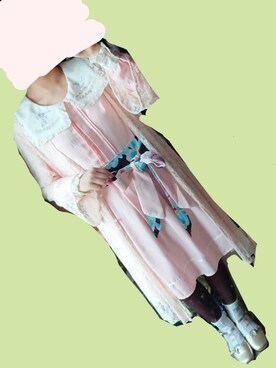 「Amavel（アマベル）のアイテム（ワンピース、ピンク系）」を使った、えりちゃんさん（レディース）の夏コーディネート