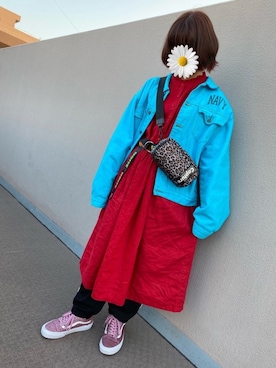 「カラージャケット」｜「アイテム（ワンピース/ドレス）」を使った、ゆずこしょーぅ。さん（レディース・161cm）の春コーディネート