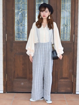 「w closet」｜「アイテム（ハンチング/ベレー帽）」を使った、hisayoさん（レディース・160cm）の秋コーディネート