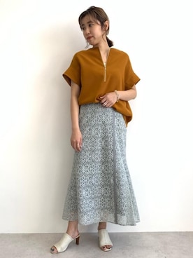 Emmel Refines エメル リファインズ Em Hw 2way ジップ ブラウス ウォッシャブル を使った人気ファッションコーディネート Wear