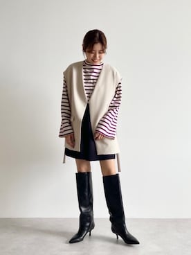 「EMMEL REFINES（エメルリファインズ）のアイテム（その他アウター）」を使った、shimazu_rさん（レディース・159cm）の夏コーディネート