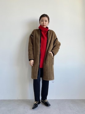 「アイテム（その他アウター、ブラウン系）」を使った、shimazu_rさん（レディース・160cm）の秋コーディネート