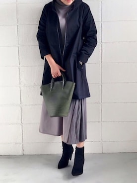 「Bou Jeloud（ブージュルード）のアイテム（トレンチコート）」を使った、kyreneさん（レディース・171cm）の秋コーディネート