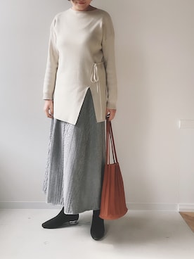「Bou Jeloud（ブージュルード）のアイテム（セットアップ）」を使った、kyreneさん（レディース・171cm）の冬コーディネート