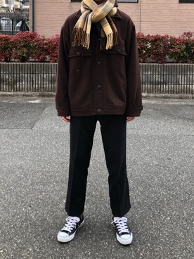 「Wrangler」｜「アイテム（ブルゾン）」を使った、AKIHIROさん（メンズ・172cm）の冬コーディネート