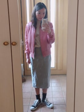 「H&M（エイチ・アンド・エム）のアイテム（ブルゾン）」を使った、ayakaさん（レディース・159cm）の春コーディネート