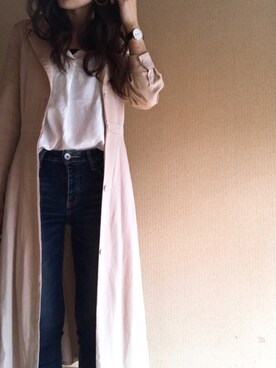 「Daniel Wellington（ダニエルウェリントン）の【Daniel Wellington】レザーバンド３６ＭＭ（アナログ腕時計）」を使った、ATaさん（レディース・166cm）の春コーディネート