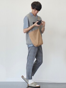 Ryoさんの「スーピマコットンオープンカラーポロシャツ（半袖）＋E」を使ったコーディネート