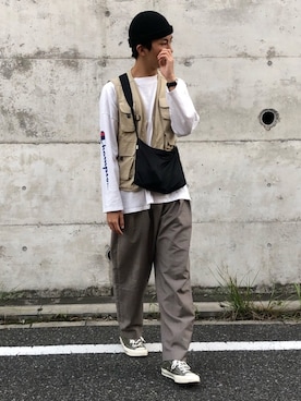「417 EDIFICE（フォーワンセブンエディフィス）のアイテム（バッグ）」を使った、Ryoさん（メンズ・175cm）の秋コーディネート