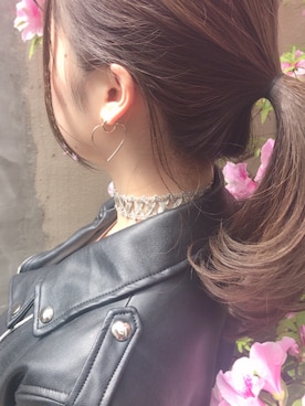 「CISOLASSE（シソーラス）のアイテム（ピアス（両耳用））」を使った、田村有沙さん（レディース・163cm）の春コーディネート