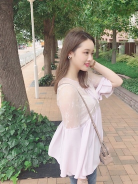 「snidel」｜田村有沙さん（レディース・163cm）の夏コーディネート